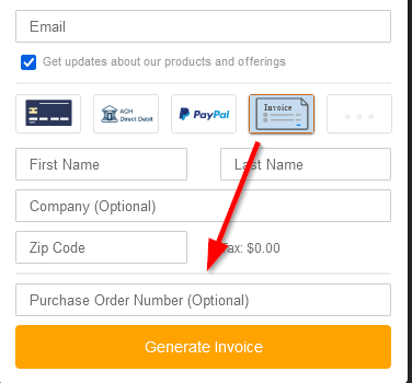 Purchase order step 2